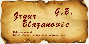 Grgur Blažanović vizit kartica